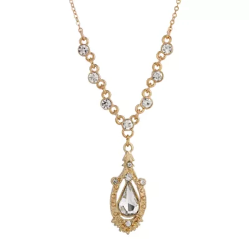 1928 Gold Tone Womens Alloy 16 Inch Pendant Necklace