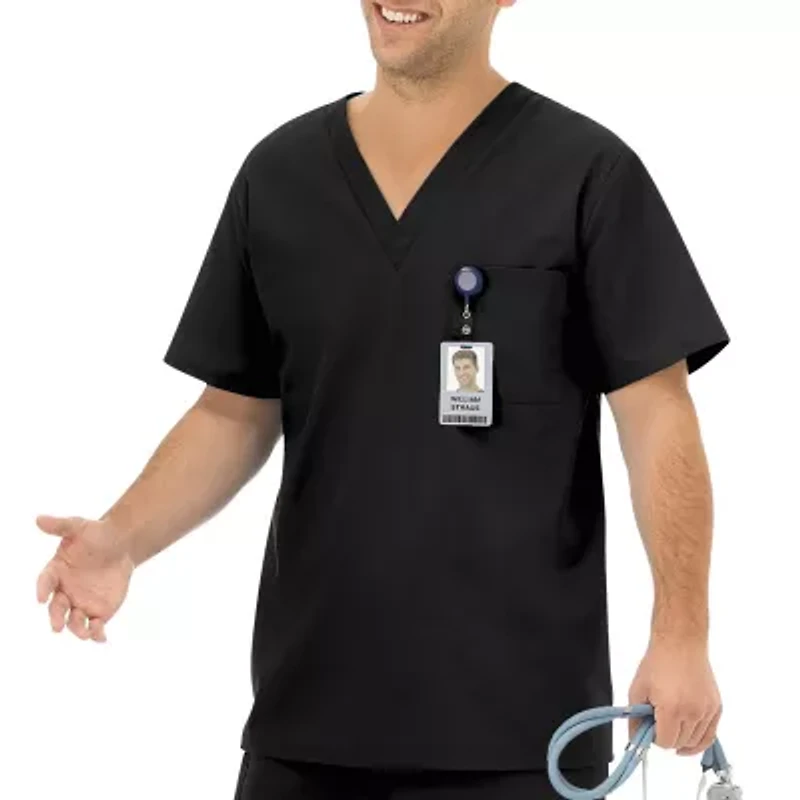 Fundamentals By White Swan 14900 1-Pocket Unisex Adult Big and Tall V Neck Short Sleeve Scrub Top