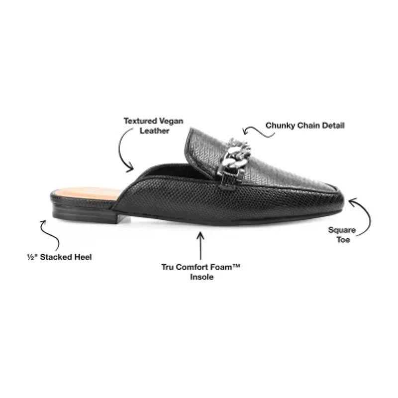 Journee Collection Hazina Womens Square Closed Toe Mules