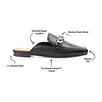 Journee Collection Hazina Womens Square Closed Toe Mules