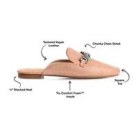 Journee Collection Hazina Womens Square Closed Toe Mules