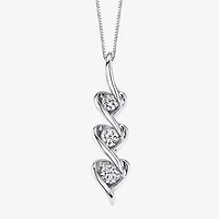 Sirena Womens 1/5 CT. T.W. Natural White Diamond 14 Gold Heart Pendant Necklace