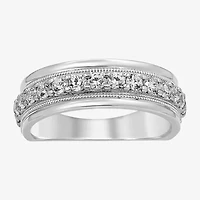 Mens 3MM 1 CT. T.W. Natural White Diamond 10K Gold Wedding Band