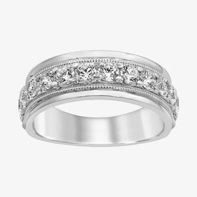 Mens 4.5MM 1 1/2 CT. T.W. Natural White Diamond 10K Gold Wedding Band