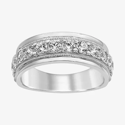 Mens 4.5MM 1 1/2 CT. T.W. Natural White Diamond 10K Gold Wedding Band
