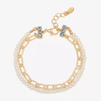 Bijoux Bar Delicates Womens Solid Link Chain Bracelet
