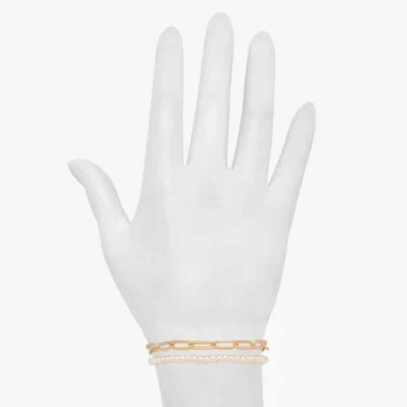 Bijoux Bar Delicates Womens Solid Link Chain Bracelet