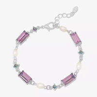 Bijoux Bar Delicates Womens Multi Color Glass Tennis Bracelet