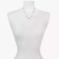 Bijoux Bar Delicates Gold Tone Womens Multi Color 16 Inch Collar Necklace