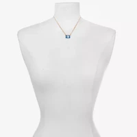 Bijoux Bar Delicates Gold Tone Womens Blue Glass 16 Inch Pendant Necklace