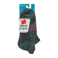 Hanes Absolute Active Heel Tab Womens 4 Pair No Show Socks