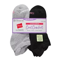 Hanes Cool Comfort Cushion Heel Tab Womens Multi-Pack 8 Pair No Show Socks
