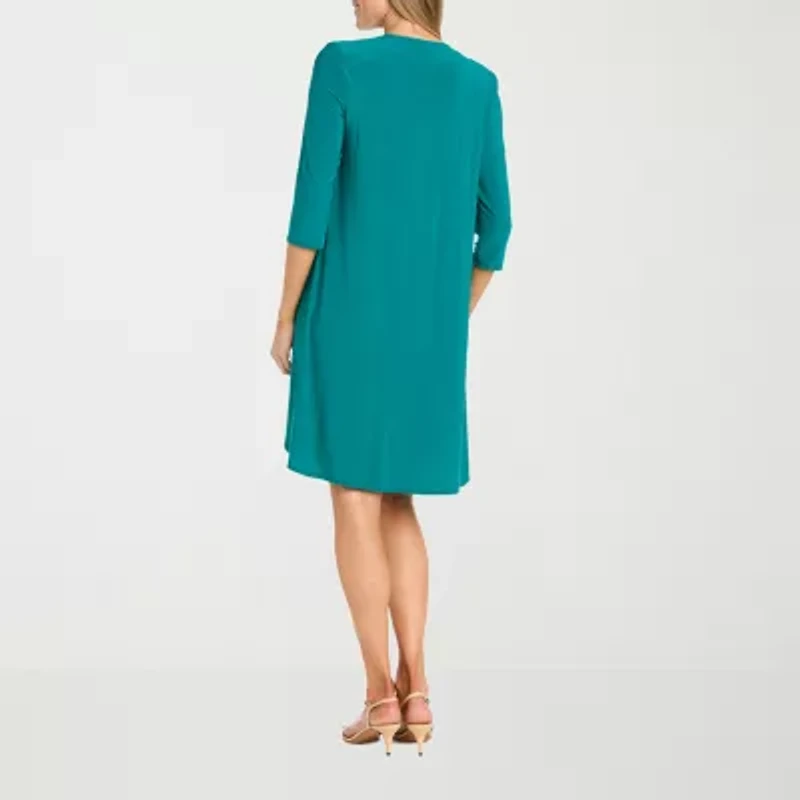 R & M Richards Womens Jacket Dress With Removable Necklace