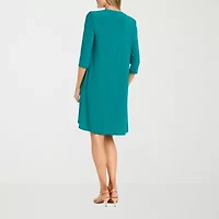R & M Richards Womens Jacket Dress With Removable Necklace