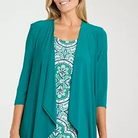 R & M Richards Womens Jacket Dress With Removable Necklace