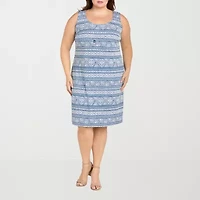 R & M Richards Womens Jacket Dress Plus With Removable Necklace