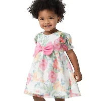 Rare Editions Baby Girls Sleeveless Puffed Sleeve Flower Girl Fit + Flare Dress