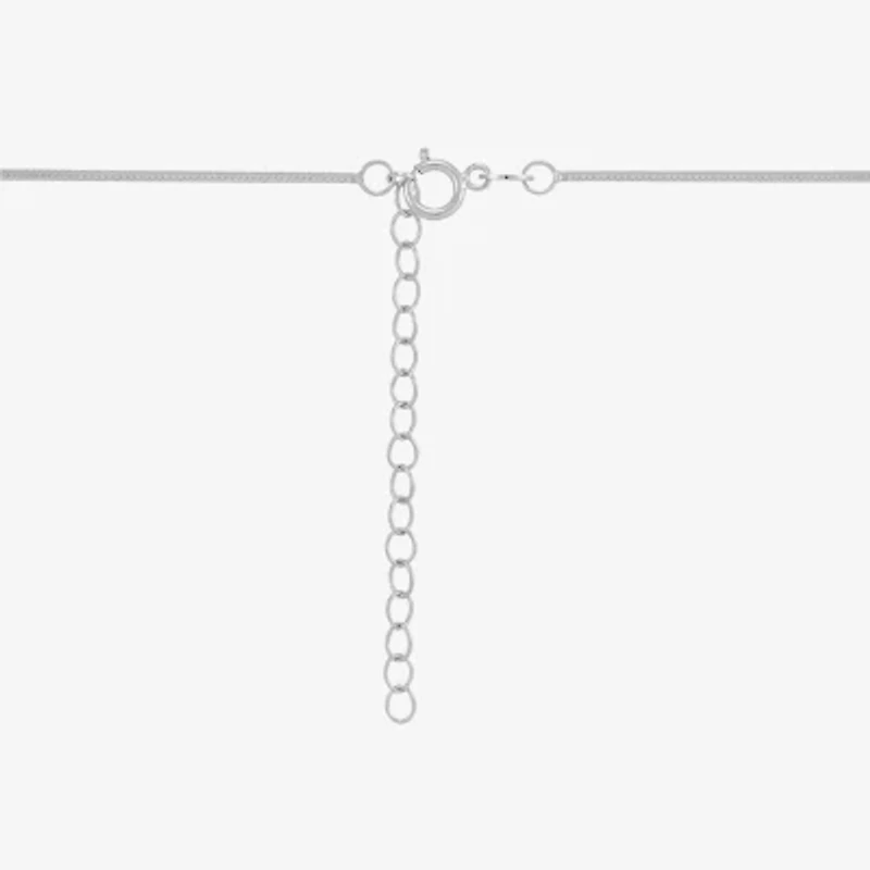 Womens 14K White Gold 18 Inch Herringbone Chain Necklace