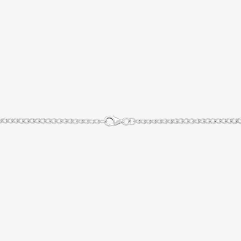 Made in Italy Mens Black Spinel Sterling Silver Cross 22 Inch Pendant Necklace