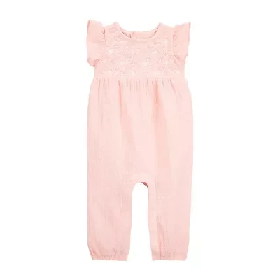 Carter's Baby Girls Round Neck Sleeveless Jumpsuit