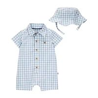 Carter's Baby Boys Short Sleeve Gingham 2-pc. Romper