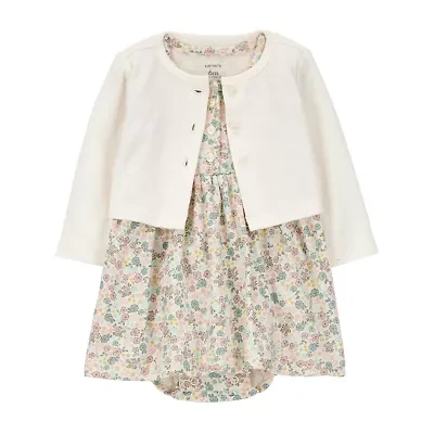 Carter's Baby Girls Short Sleeve Flutter Floral Dress Set