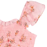Rare Editions Big Kid Girls Short Sleeve Flutter A-Line Dress