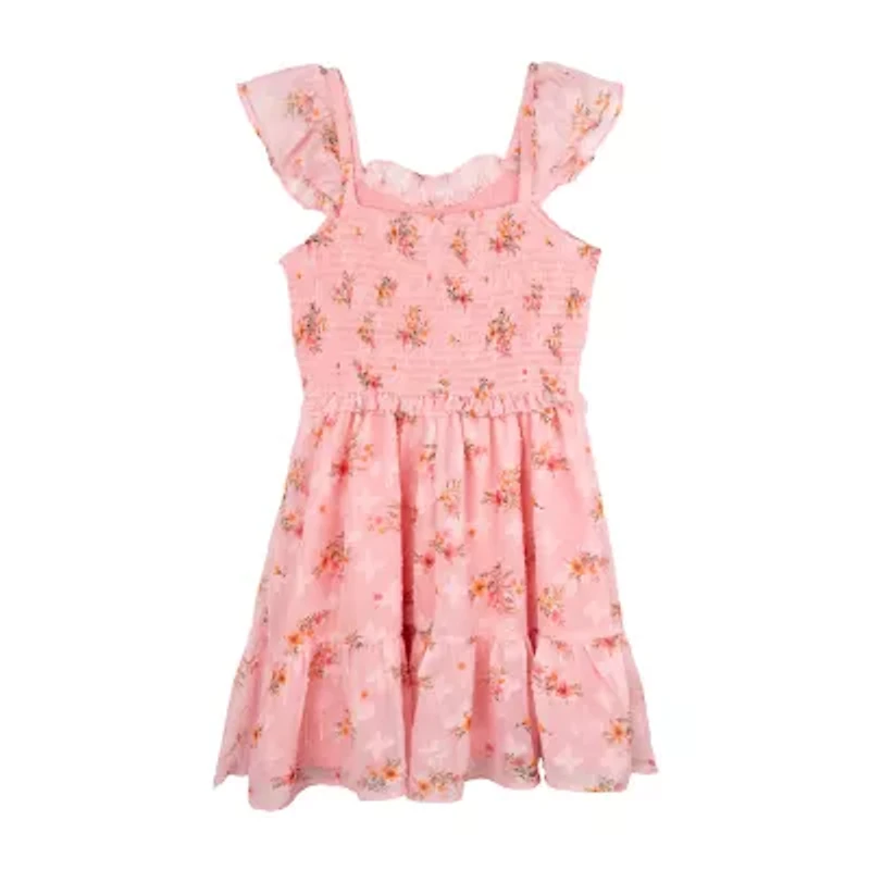 Rare Editions Big Kid Girls Short Sleeve Flutter A-Line Dress