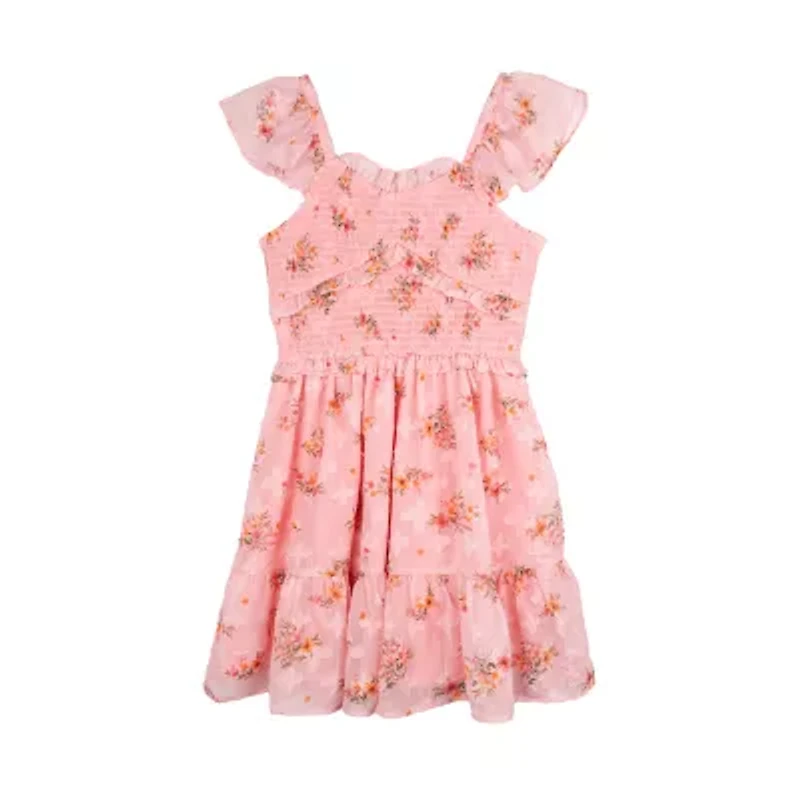 Rare Editions Big Kid Girls Short Sleeve Flutter A-Line Dress
