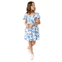 Rare Editions Big Kid Girls Short Sleeve Babydoll Dress