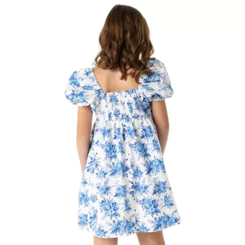 Rare Editions Big Kid Girls Short Sleeve Babydoll Dress