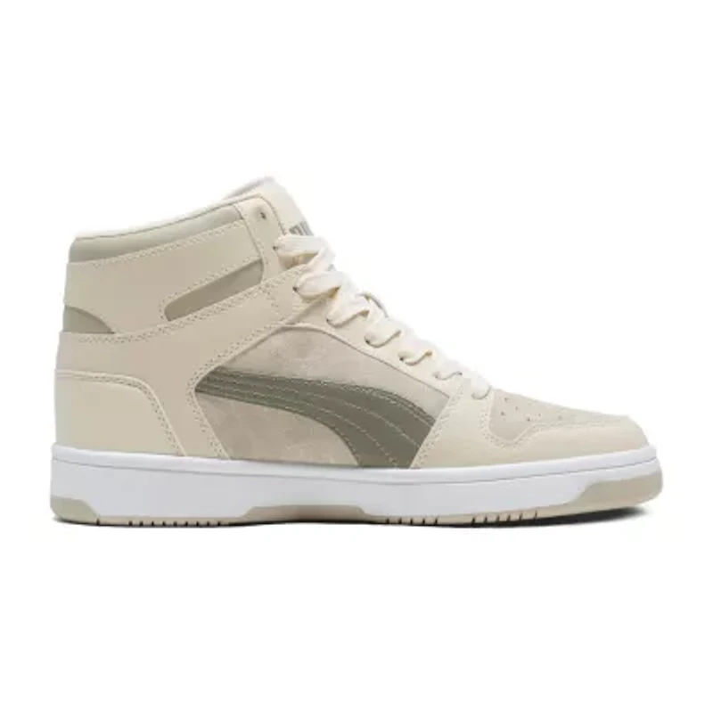 PUMA Rebound Layup Washed Suede Mens Basketball Shoes