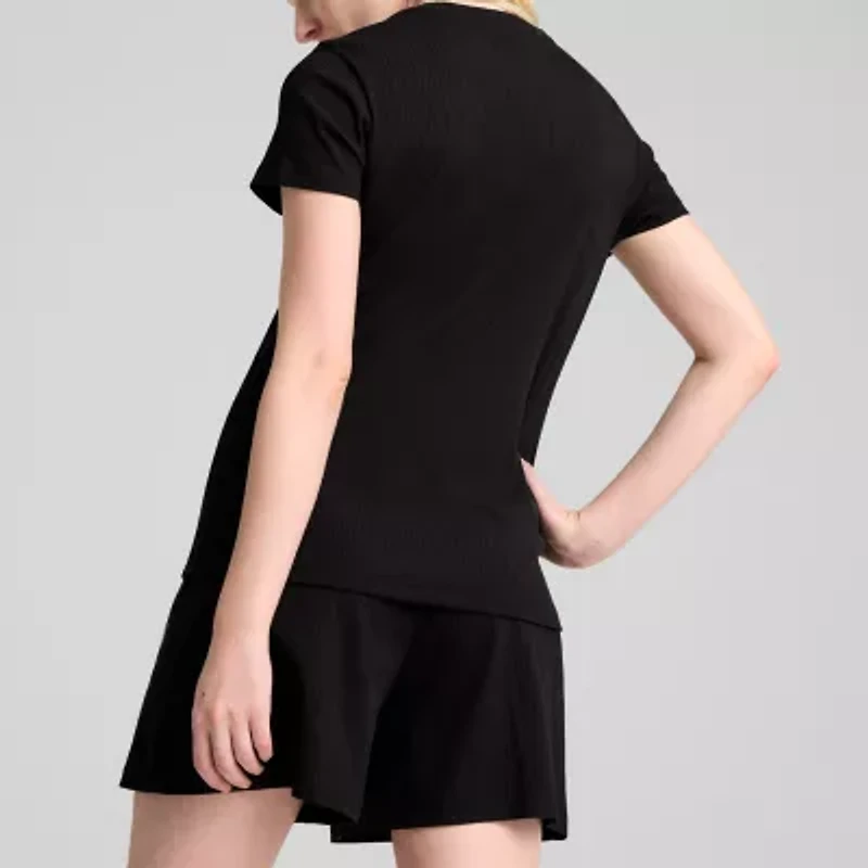 PUMA Womens Crew Neck Short Sleeve Rib T-Shirt