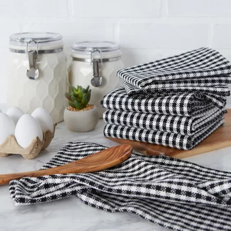 Design Imports Check 6-pc. Towels + Dish Cloths Set