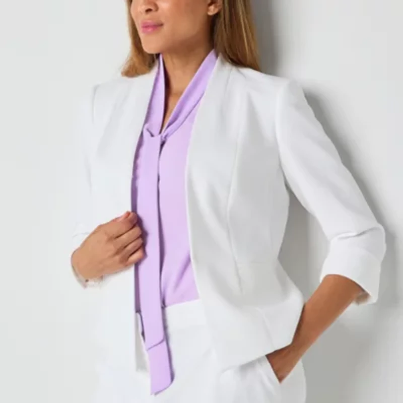 Black Label by Evan-Picone Textured Womens Classic Fit Suit Jacket