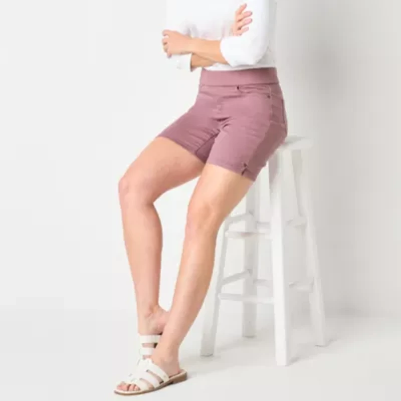 Liz Claiborne Amber Womens Mid Rise Denim Pull-On Short