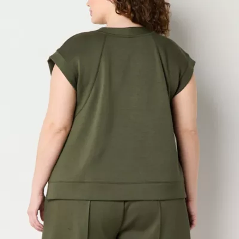 Stylus Womens Crew Neck Short Sleeve Plus T-Shirt