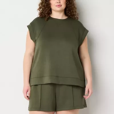 Stylus Womens Crew Neck Short Sleeve Plus T-Shirt