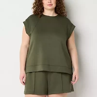 Stylus Womens Crew Neck Short Sleeve Plus T-Shirt