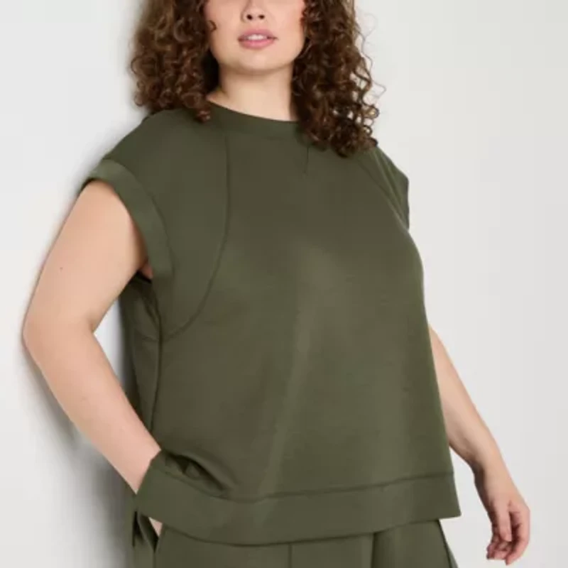 Stylus Womens Crew Neck Short Sleeve Plus T-Shirt