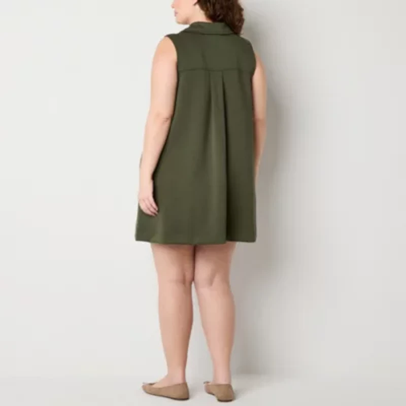 Stylus Womens Sleeveless Plus Shift Dress