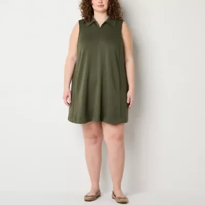 Stylus Womens Sleeveless Plus Shift Dress