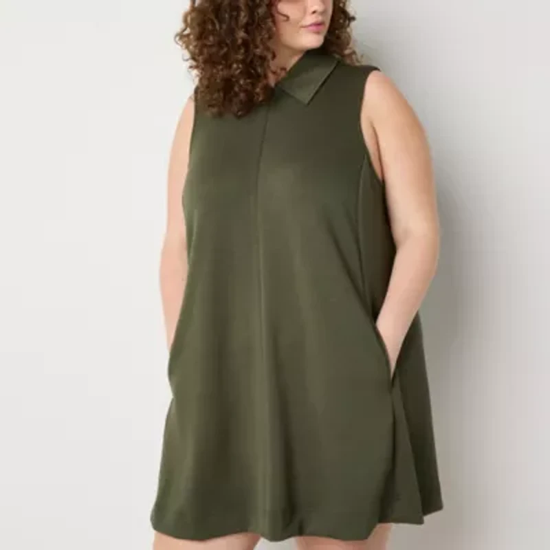 Stylus Womens Sleeveless Plus Shift Dress