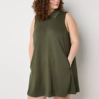 Stylus Womens Sleeveless Plus Shift Dress