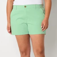 a.n.a Womens Plus 4 1/2" Mid Rise Chino Short