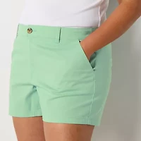 a.n.a Womens Plus 4 1/2" Mid Rise Chino Short