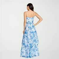 Trixxi Womens Juniors Sleeveless Floral Ball Gown