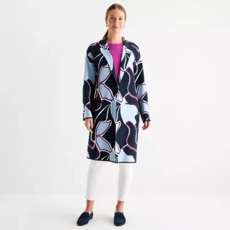 Liz Claiborne Womens Notch Neck Long Sleeve Layered Sweater Tall