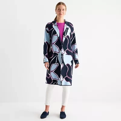 Liz Claiborne Womens Notch Neck Long Sleeve Layered Sweater Tall