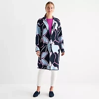 Liz Claiborne Womens Notch Neck Long Sleeve Layered Sweater Tall